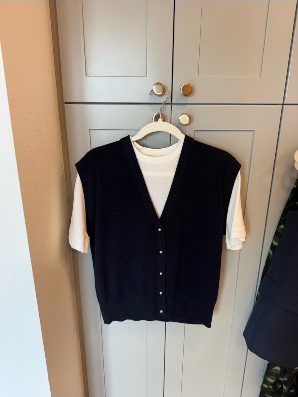 Sandro Navy Layered Sweater Top